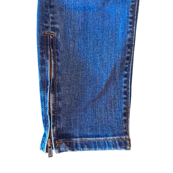 LOFT Size 6 Modern Skinny Ankle Denim Jeans w/Ankle Zippers Stretch Medium Wash - Picture 4 of 6